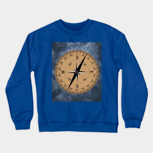 Old Retro Compass Signpost Viking Crewneck Sweatshirt by flofin